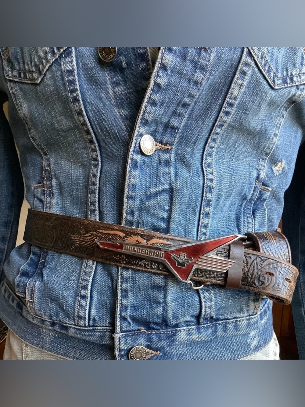 Belt buckle, thunderbird